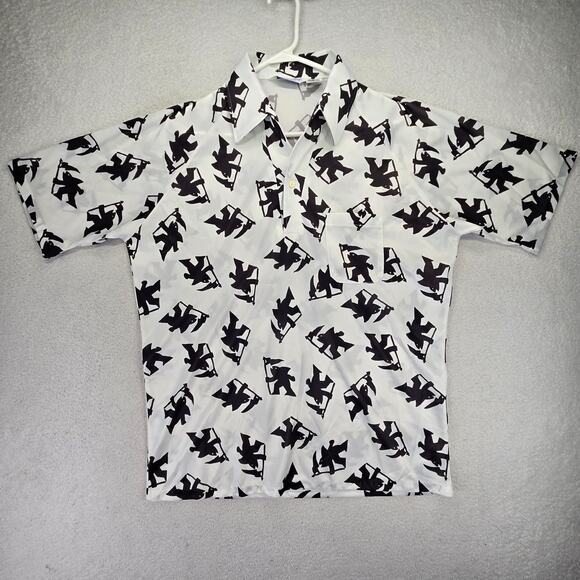 Vtg Carina Ford Polo Shirt Mens L Disco Performance USA 70s Johnny Collar Point - Picture 1 of 7